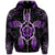 Hawaiian Turtle and Hibiscus Polynesian Zip Hoodie Violet - Polynesian Pride