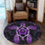 Hawaiian Turtle And Hibiscus Polynesian Round Carpet Violet - AH - Polynesian Pride