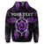 Custom Hawaiian Turtle and Hibiscus Polynesian Hoodie Violet - Polynesian Pride