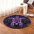 Hawaiian Turtle And Hibiscus Polynesian Round Carpet Violet - AH - Polynesian Pride