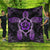 Hawaiian Turtle And Hibiscus Polynesian Premium Quilts Violet - AH Black - Polynesian Pride