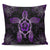 Hawaiian Turtle And Hibiscus Polynesian Pillow Covers Violet - AH Pillow Covers Black - Polynesian Pride