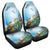 Hawaiian Turtle Dolphin In The Ocean Polynesian Car Seat Covers - AH Universal Fit Black - Polynesian Pride