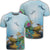 Hawaiian Turtle Dolphin In The Ocean Polynesian T Shirt AH Unisex Black - Polynesian Pride