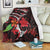 Hawaiian Turtle Hibiscus And Plumeria Flower Polynesian Premium Blankets - AH White - Polynesian Pride