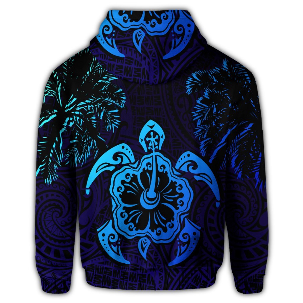 Hawaiian Turtle Hibiscus Coconut Tree Polynesian Hoodie - Polynesian Pride