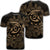 Hawaiian Turtle Hibiscus Plumeria Kanaka Polynesian T Shirt Gold Soft Style AH Unisex Black - Polynesian Pride