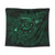 Hawaiian Turtle Hibiscus Plumeria Kanaka Polynesian Tapestry Green - Soft Style - AH Wall Tapestry Black - Polynesian Pride