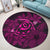 Hawaiian Turtle Hibiscus Plumeria Kanaka Polynesian Round Carpet Pink - Soft Style - AH - Polynesian Pride