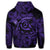 Hawaiian Turtle Hibiscus Plumeria Kanaka Polynesian Zip Hoodie Purple Soft Style - Polynesian Pride