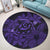 Hawaiian Turtle Hibiscus Plumeria Kanaka Polynesian Round Carpet Purple - Soft Style - AH - Polynesian Pride