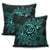 Hawaiian Turtle Hibiscus Plumeria Kanaka Polynesian Pillow Covers Turquoise - Soft Style - AH - Polynesian Pride