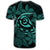 Hawaiian Turtle Hibiscus Plumeria Kanaka Polynesian T Shirt Turquoise Soft Style AH - Polynesian Pride