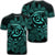 Hawaiian Turtle Hibiscus Plumeria Kanaka Polynesian T Shirt Turquoise Soft Style AH Unisex Black - Polynesian Pride