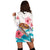 Hawaiian Turtle Hibiscus Waves Polynesian Hoodie Dress - AH - Polynesian Pride