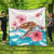 Hawaiian Turtle Hibiscus Waves Polynesian Premium Quilts - AH Black - Polynesian Pride