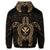 Hawaiian Turtle Kanaka Polynesian Zip Hoodie Gold - Polynesian Pride