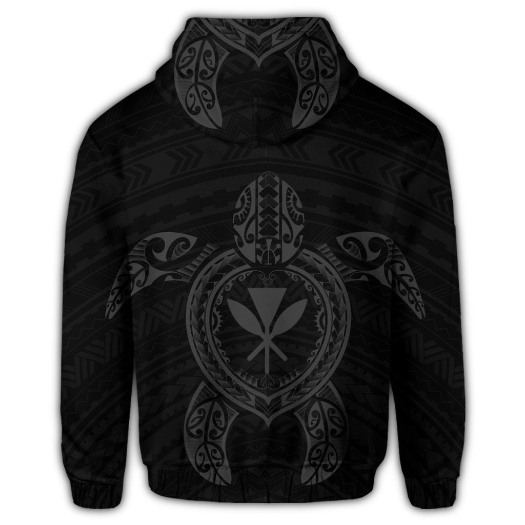Hawaiian Turtle Kanaka Polynesian Hoodie Gray - Polynesian Pride