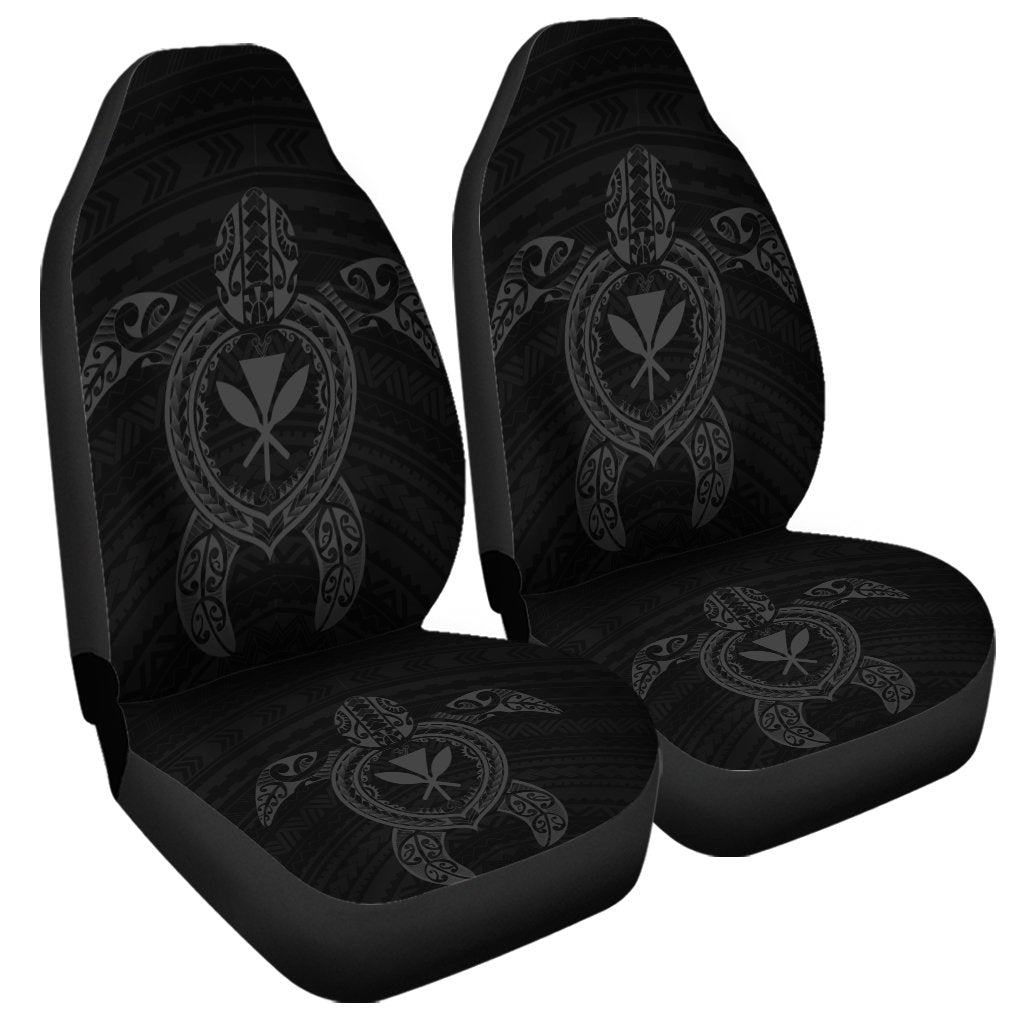 Hawaiian Turtle Kanaka Polynesian Car Seat Covers - Gray - AH Universal Fit Black - Polynesian Pride