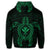 Hawaiian Turtle Kanaka Polynesian Zip Hoodie Green - Polynesian Pride