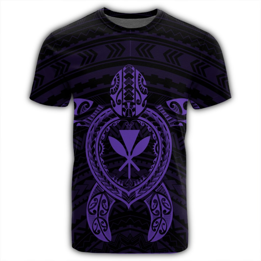 Hawaiian Turtle Kanaka Polynesian T Shirt Purple AH - Polynesian Pride