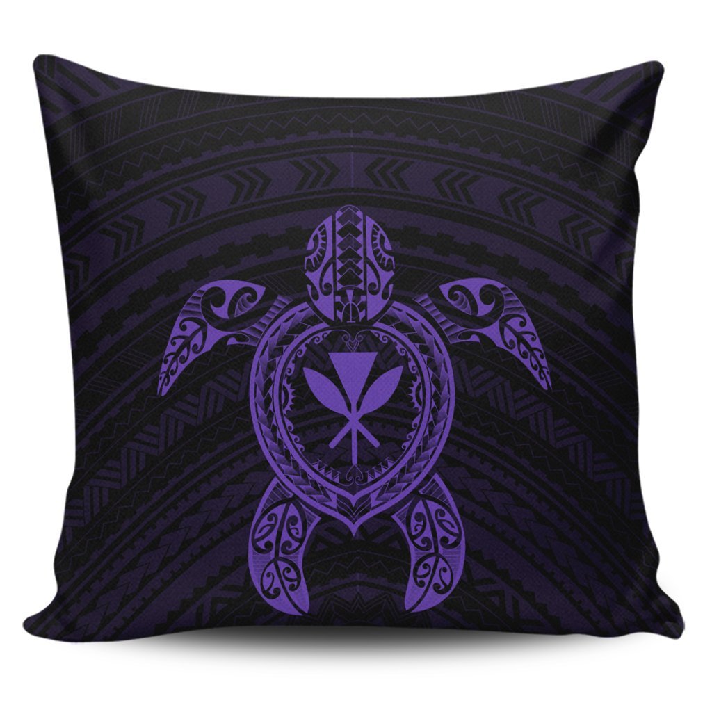 Hawaiian Turtle Kanaka Polynesian Pillow Covers - Purple - AH Pillow Covers Black - Polynesian Pride