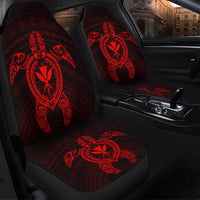 Hawaiian Turtle Kanaka Polynesian Car Seat Covers - Red - AH - Polynesian Pride