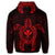 Hawaiian Turtle Kanaka Polynesian Zip Hoodie Red - Polynesian Pride