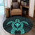 Hawaiian Turtle Kanaka Polynesian Round Carpet - Turquoise - AH - Polynesian Pride