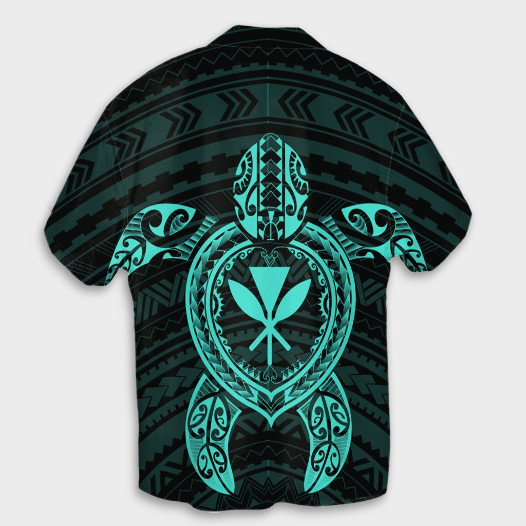 Hawaiian Turtle Kanaka Polynesian Hawaiian Shirt - Turquoise - AH - Polynesian Pride