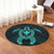 Hawaiian Turtle Kanaka Polynesian Round Carpet - Turquoise - AH - Polynesian Pride