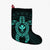 Hawaiian Turtle Kanaka Polynesian Christmas Stocking - Turquoise - AH Christmas Stocking 26 X 42 cm Black - Polynesian Pride