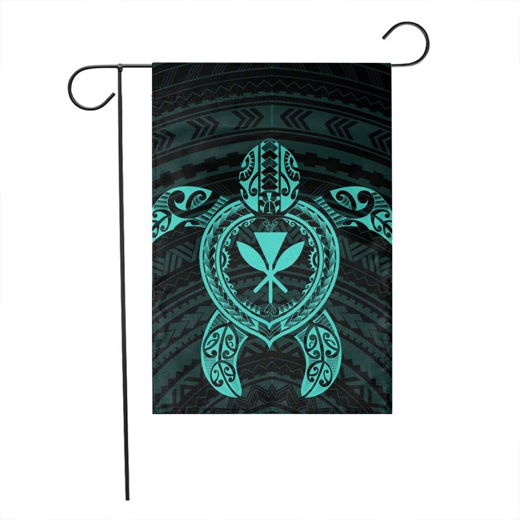 Hawaiian Turtle Kanaka Polynesian Flag - Turquoise - AH - Polynesian Pride