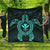 Hawaiian Turtle Kanaka Polynesian Premium Quilts - Turquoise - AH Black - Polynesian Pride