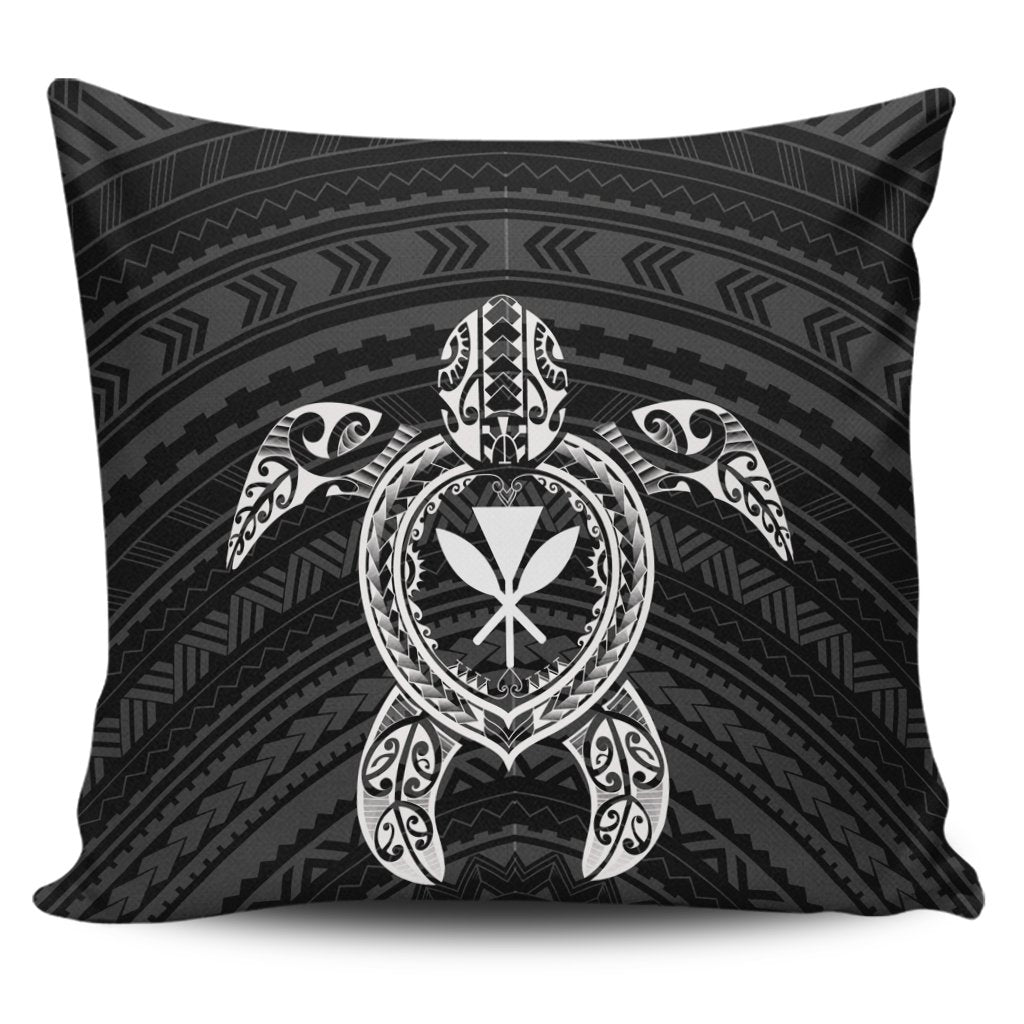 Hawaiian Turtle Kanaka Polynesian Pillow Covers - White - AH Pillow Covers Black - Polynesian Pride