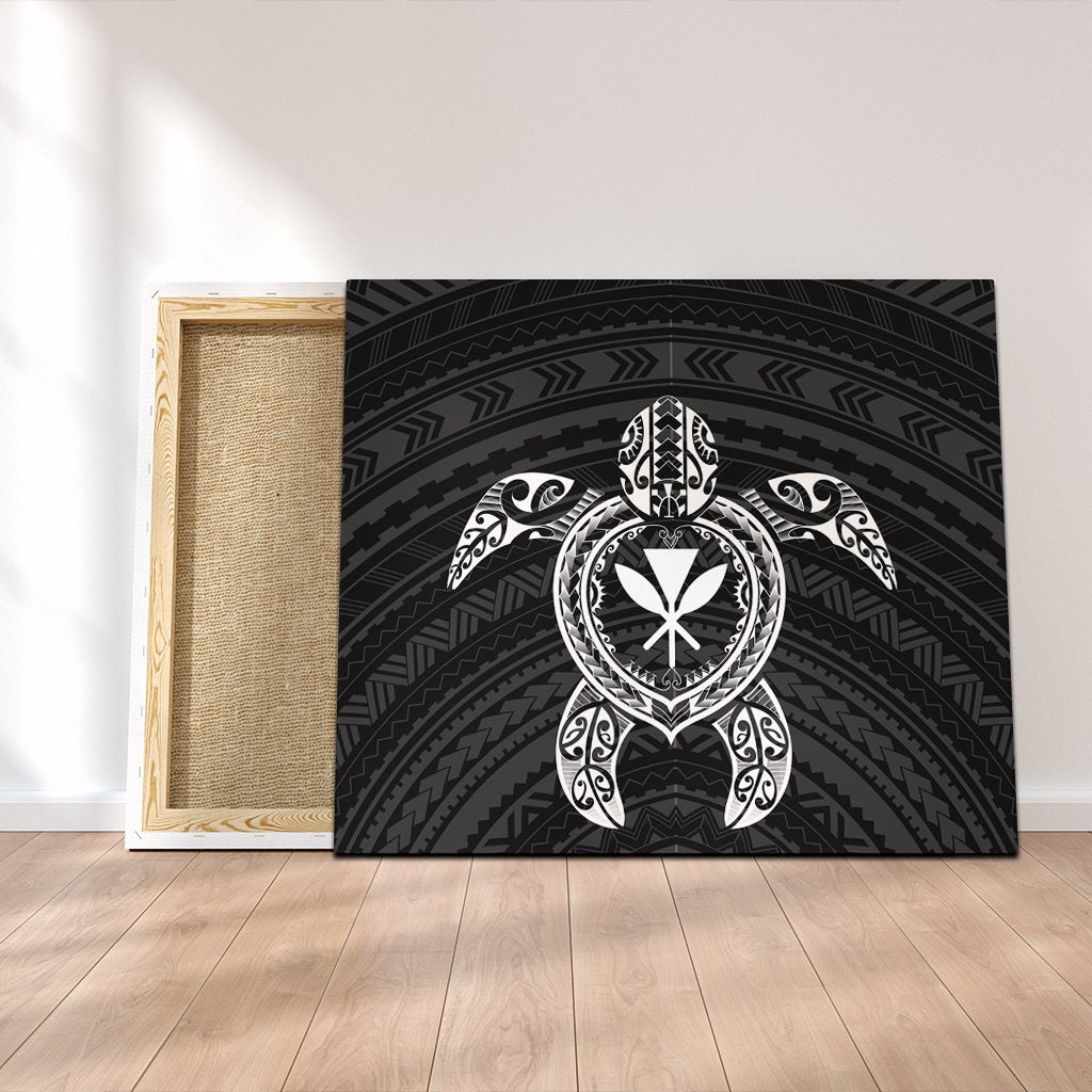 Hawaiian Turtle Kanaka Polynesian Canvas - White - AH Canvas Poly-cotton - Polynesian Pride