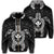 Hawaiian Turtle Kanaka Polynesian Zip Hoodie White Unisex Art - Polynesian Pride