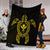 Hawaiian Turtle Kanaka Polynesian Premium Blankets - Yellow - AH - Polynesian Pride