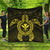 Hawaiian Turtle Kanaka Polynesian Premium Quilts - Yellow - AH Black - Polynesian Pride