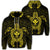 Hawaiian Turtle Kanaka Polynesian Zip Hoodie Yellow Unisex Art - Polynesian Pride
