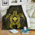 Hawaiian Turtle Kanaka Polynesian Premium Blankets - Yellow - AH White - Polynesian Pride