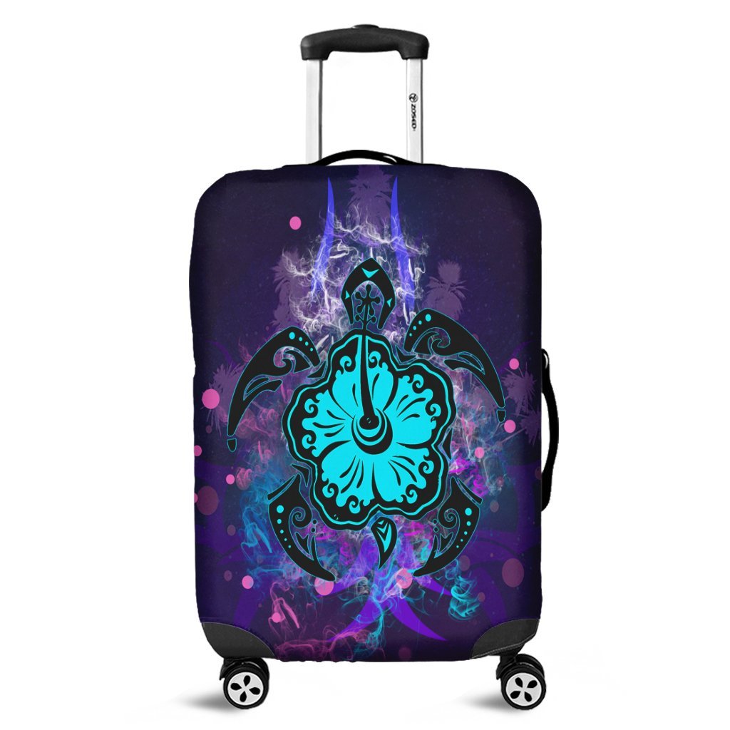 Hawaiian Turtle Mystery Polynesian Luggage Covers - AH Black - Polynesian Pride