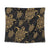 Hawaiian Turtle Pattern Golden Tapestry - AH Wall Tapestry Black - Polynesian Pride