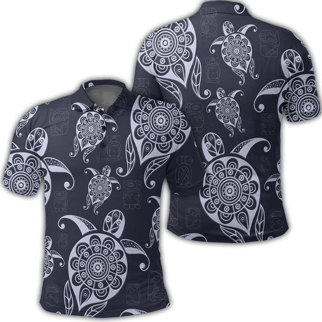 Hawaiian Turtle Pattern Wonderfull Polo Shirt Unisex Black - Polynesian Pride