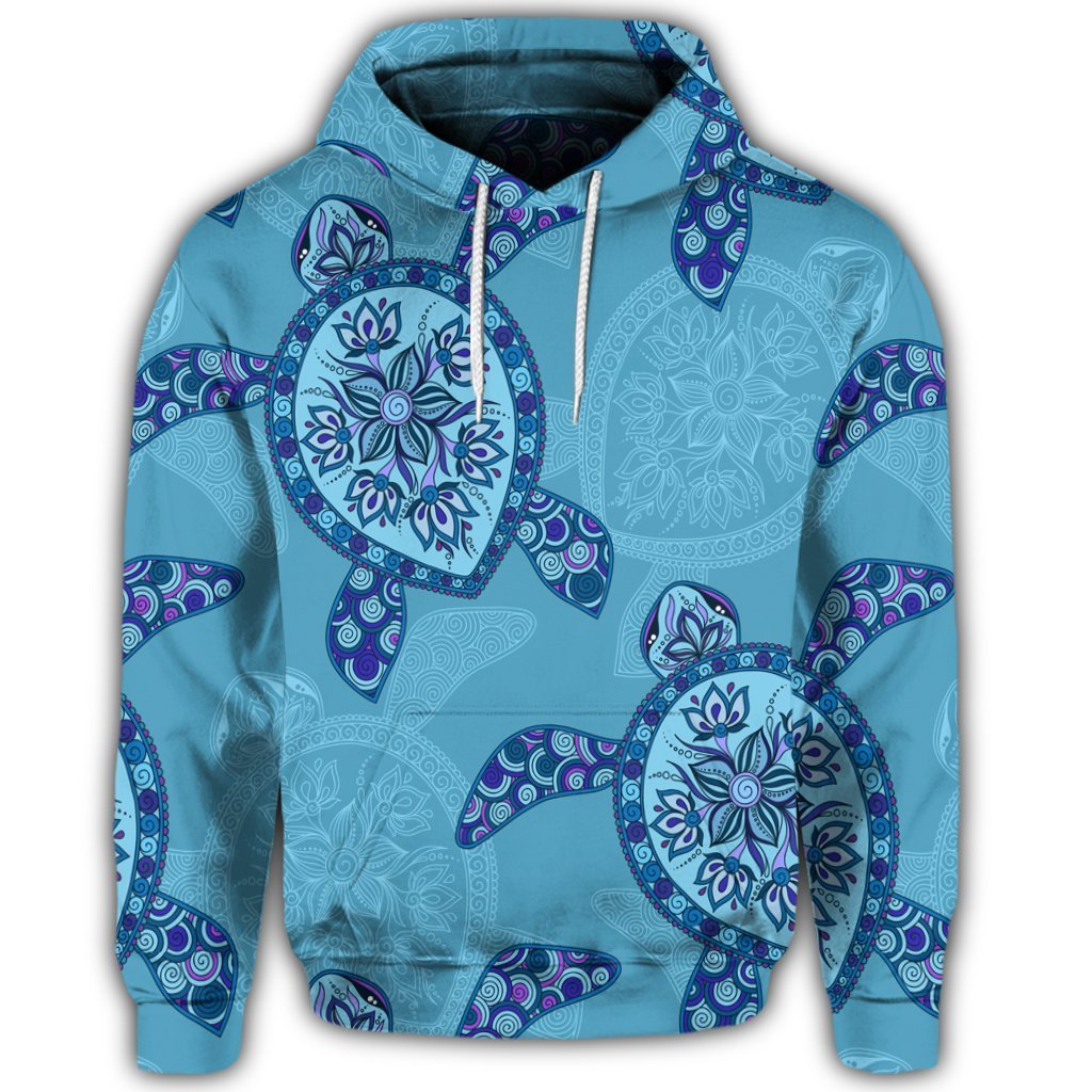 Hawaiian Turtle Plumeria Hoodie - Polynesian Pride