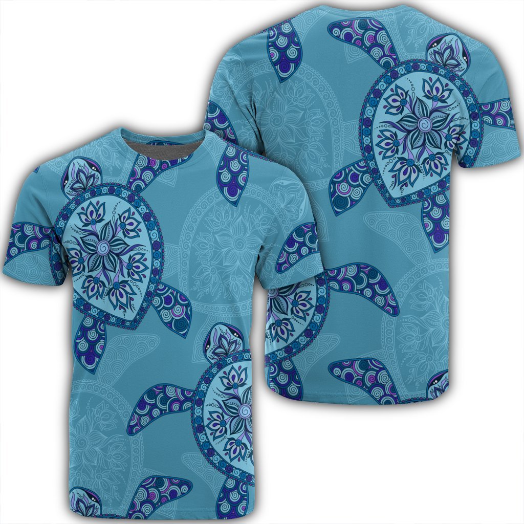 Hawaiian Turtle Plumeria T Shirt AH Unisex Black - Polynesian Pride