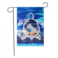 Hawaiian Turtle Plumeria Coconut Tree Polynesian Flag Blue - AH - Polynesian Pride