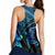 Hawaiian Turtle Plumeria Kakau Polynesian Quilt Racerback Tank Blue AH - Polynesian Pride