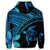 Hawaiian Turtle Plumeria Kakau Polynesian Quilt Zip Hoodie Blue - Polynesian Pride