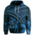 Hawaiian Turtle Plumeria Kakau Polynesian Quilt Zip Hoodie Neo Blue - Polynesian Pride